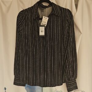 Elegant Black Striped Blouse